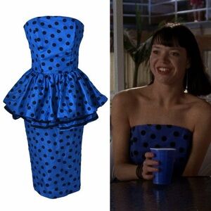 Blue Polka Dot Strapless Dress ASO Gilmore Girls